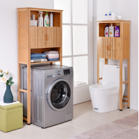 Household Bamboo Bathroom Toilet Storage Shelf Over Washing Machine Rack Cabinet For Closestool Space Saver