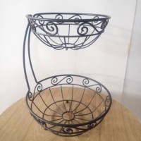 two tier metal wire fruit basket