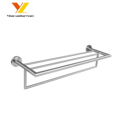 Wall Mounted Hotel Bathroom Towel Rack Stainless Steel Shower Shelf